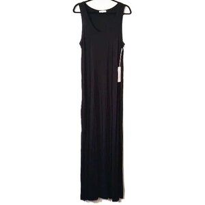 NWT Another Love Scoop Neck Maxi Dress Cover Up L / XL Side Slits Black - 50off3